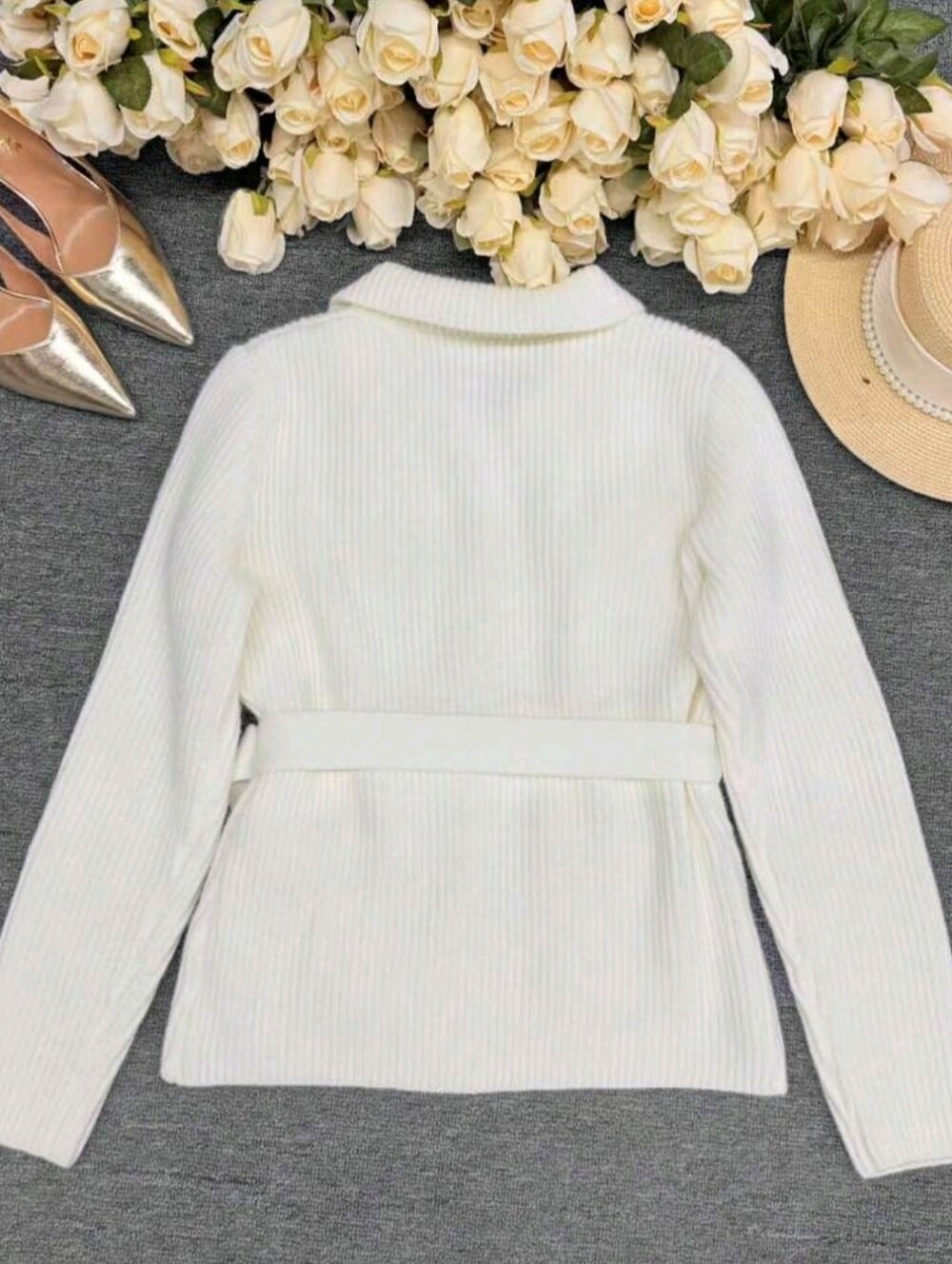 Women's New Autumn/Winter Elegant Casual Knit Cardigan, Solid Color Minimalist - Picture 2 of 5